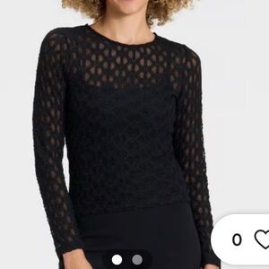 A New Day lace black top sheer size medium